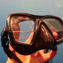 Maska z wkleonymi pod kątem szkłami korekcyjnymi Maska z wkleonymi pod kątem szkłami korekcyjnymi